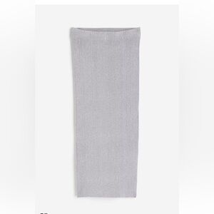 New with tag H&M Light silver Gray Rib Knit Skirt size XS